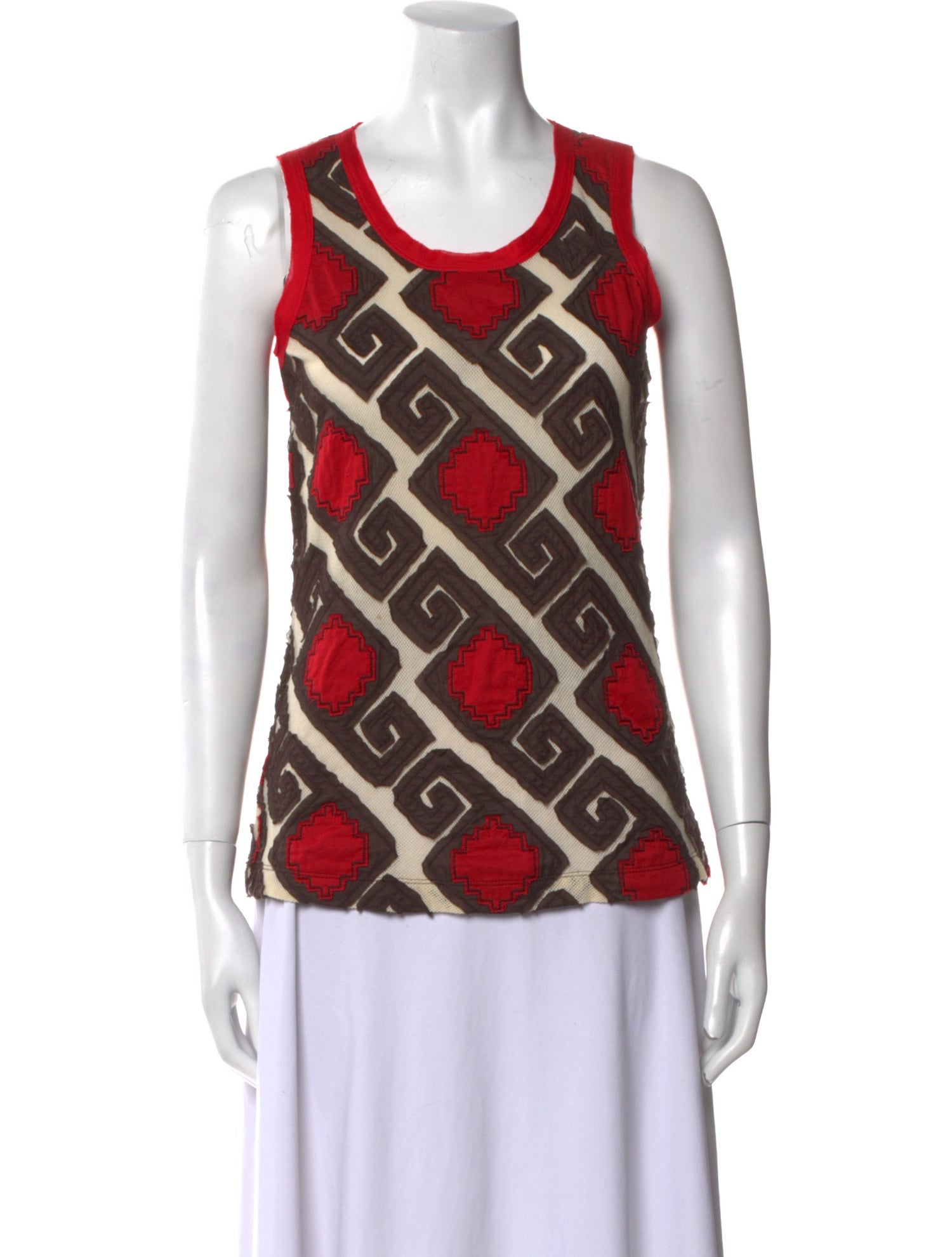 Tory Burch Printed Scoop Neck Top
