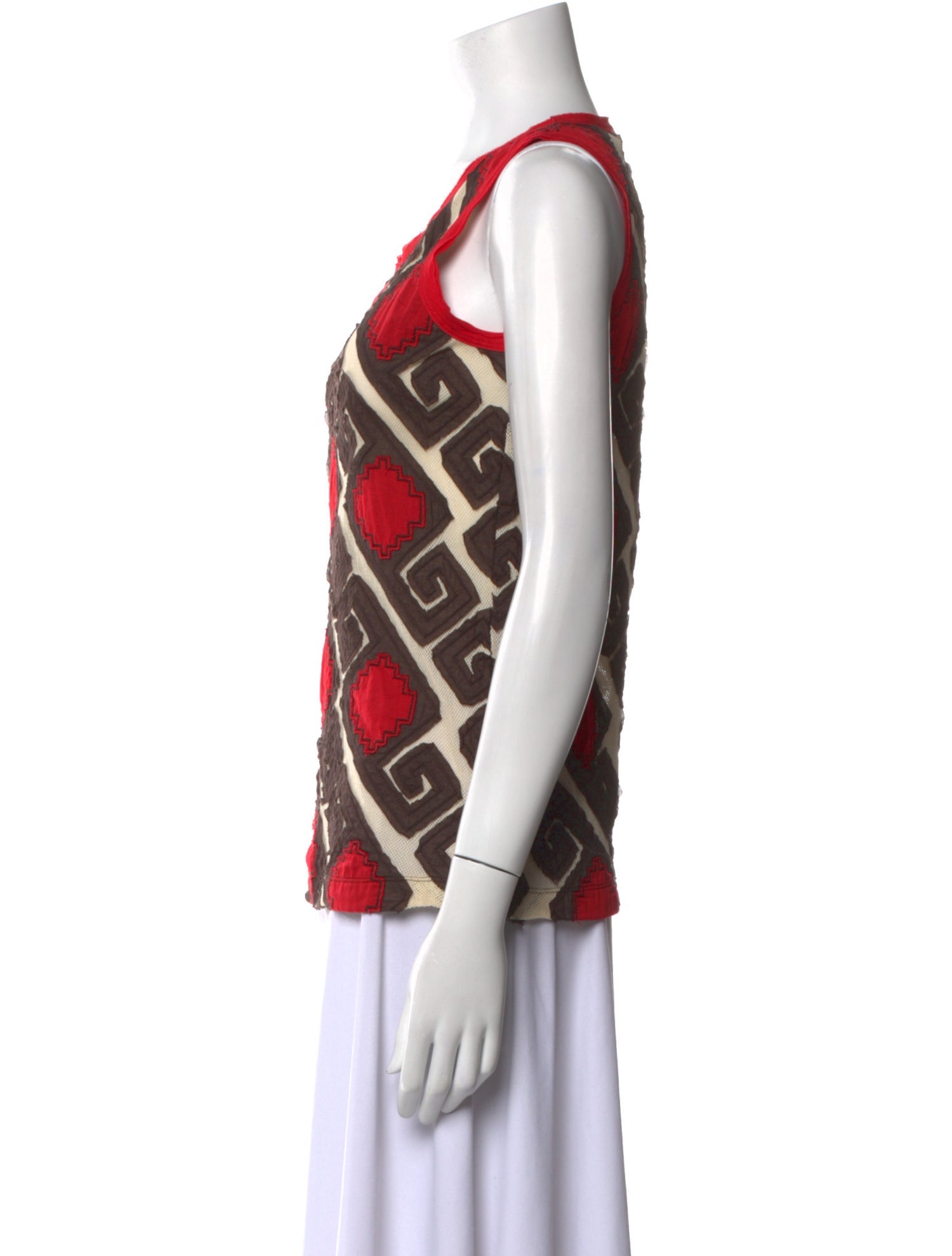 Tory Burch Printed Scoop Neck Top