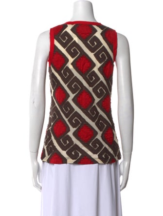 Tory Burch Printed Scoop Neck Top