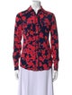 Tory Burch Silk Floral Print Button-Up Top
