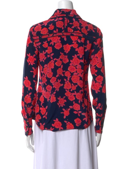 Tory Burch Silk Floral Print Button-Up Top