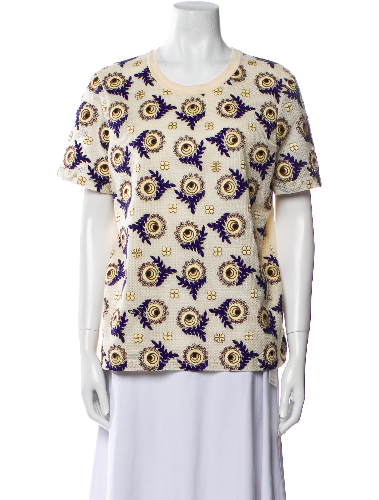 Tory Burch Printed Crew Neck T-Shirt