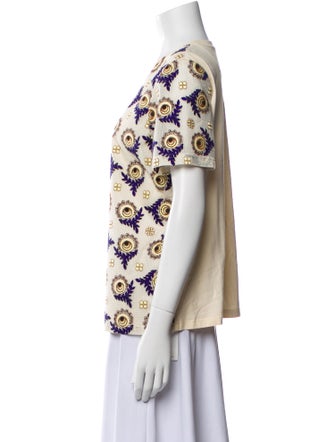 Tory Burch Printed Crew Neck T-Shirt