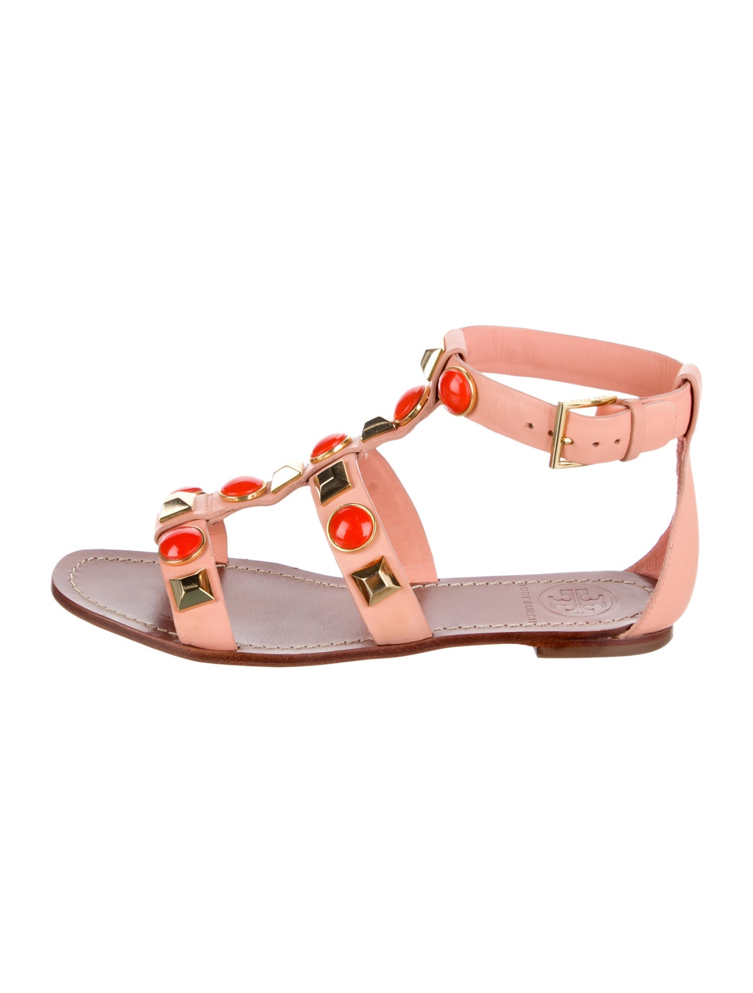 Tory Burch Leather Printed Gladiator Sandals