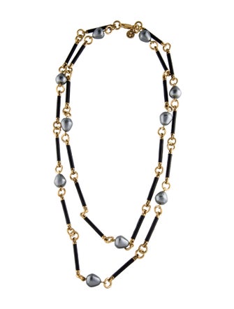 Tory Burch Faux Pearl Double Strand Necklace