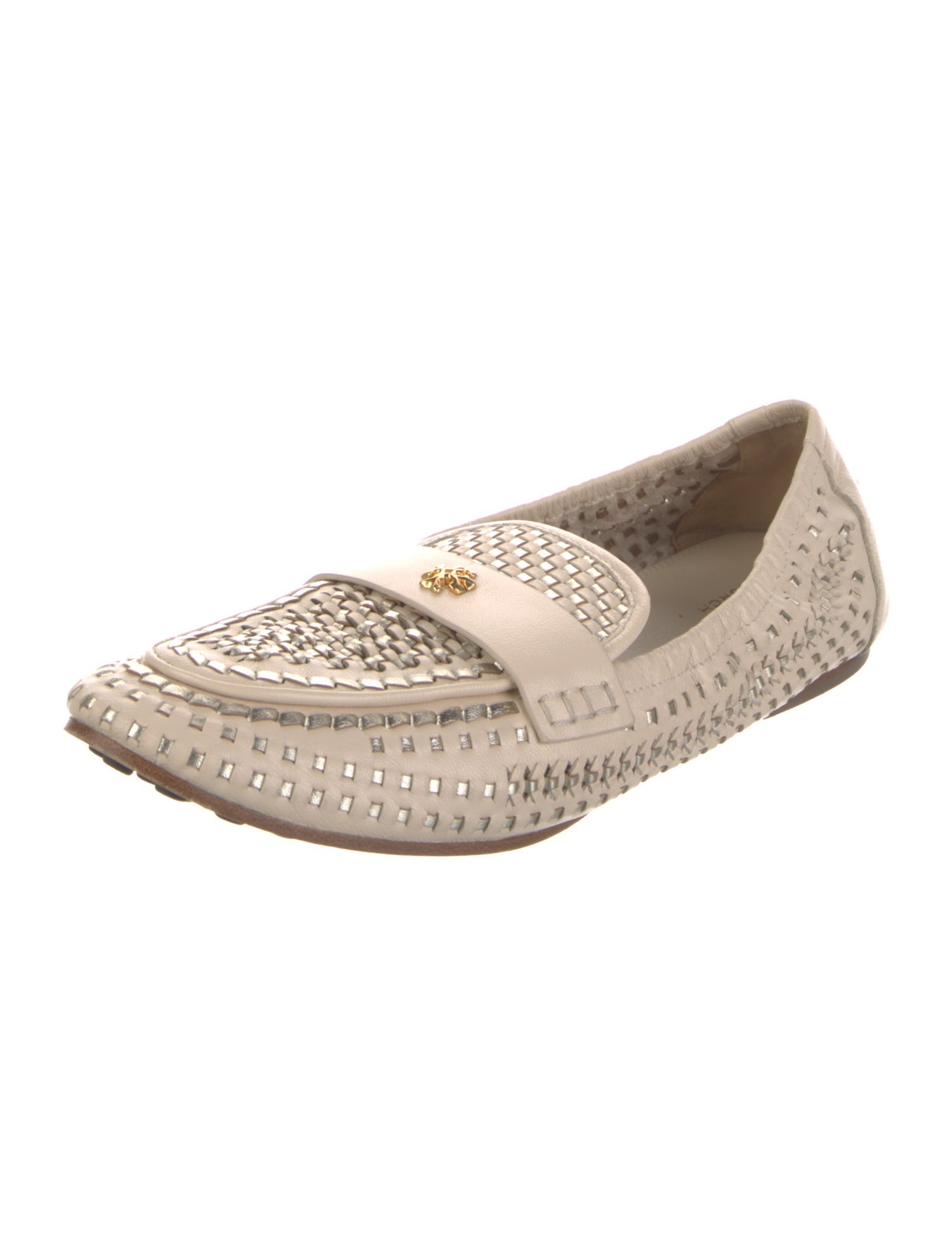 Tory Burch Leather Braided Accents Loafers