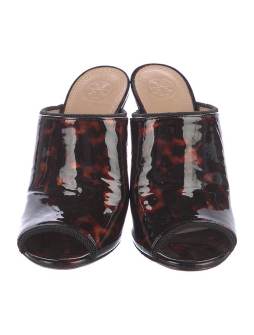 Tory Burch Patent Leather Printed Mules