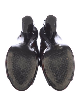 Tory Burch Patent Leather Printed Mules