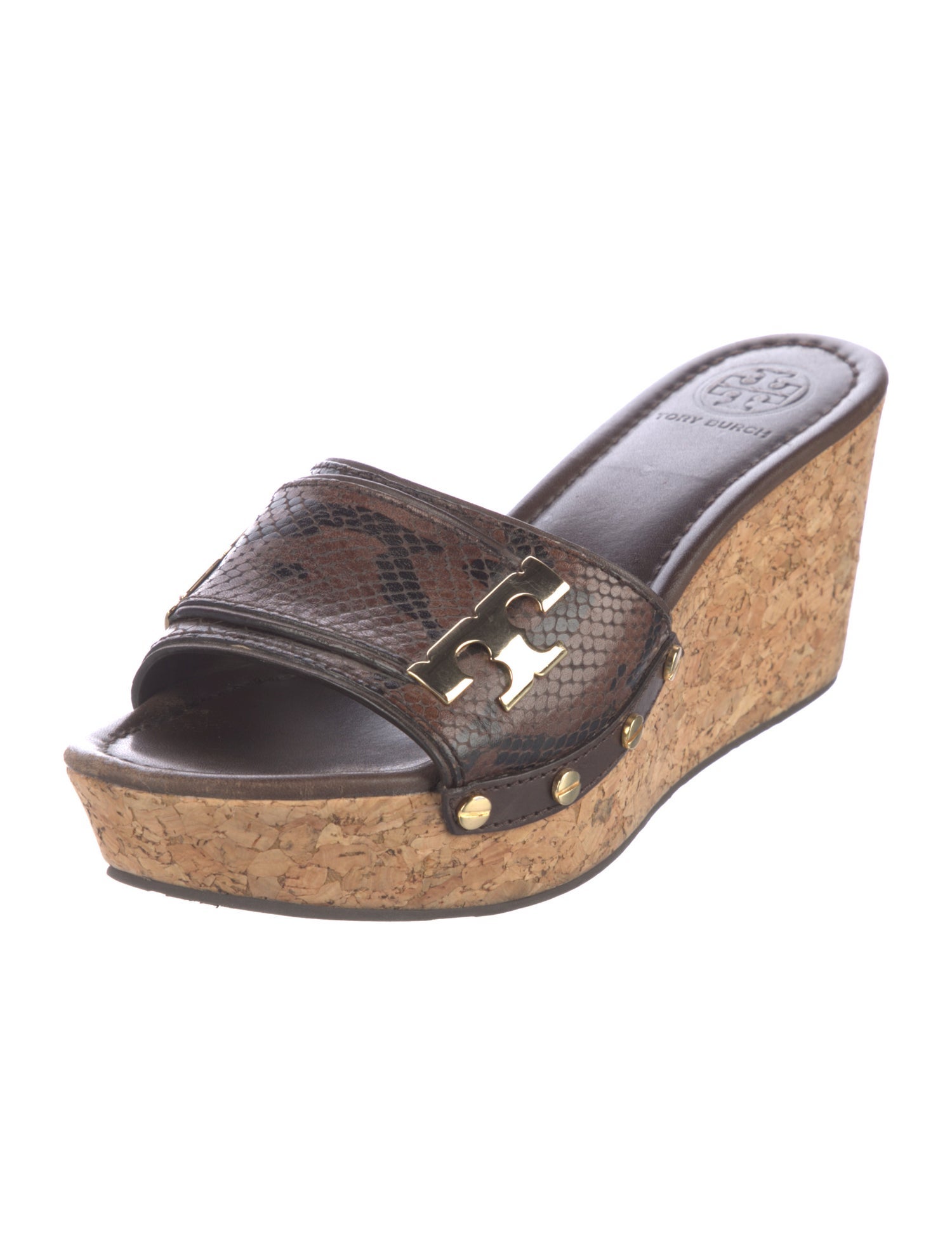 Tory Burch Snakeskin Animal Print Mules