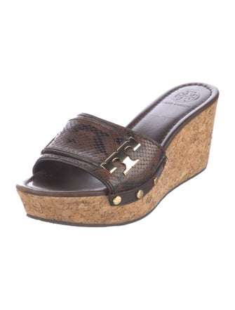 Tory Burch Snakeskin Animal Print Mules