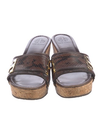 Tory Burch Snakeskin Animal Print Mules