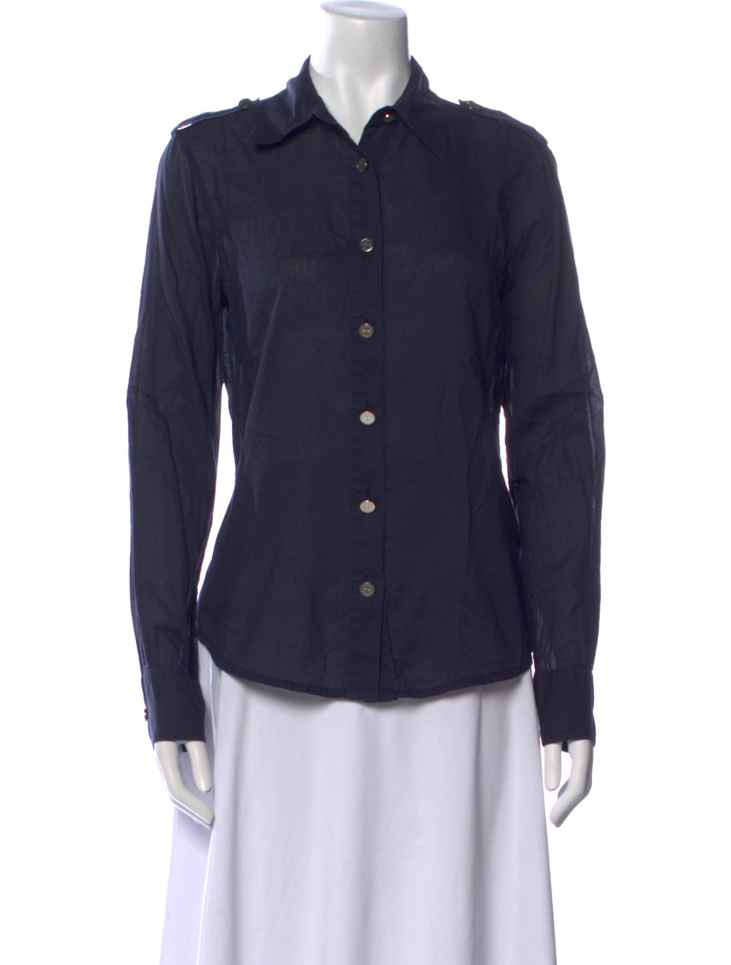 Tory Burch Long Sleeve Button-Up Top