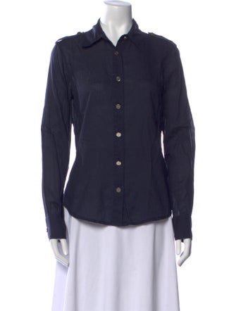 Tory Burch Long Sleeve Button-Up Top