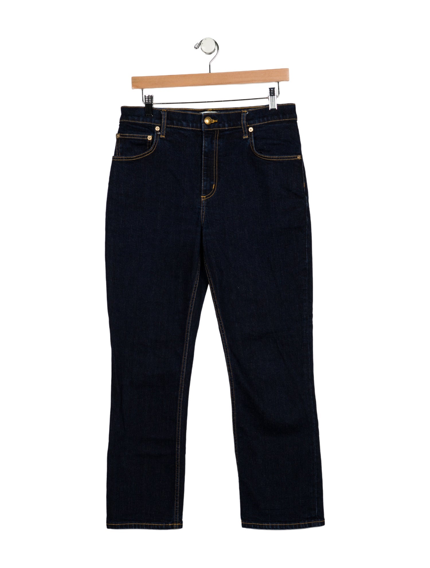 Tory Burch Mid-Rise Straight Leg Jeans