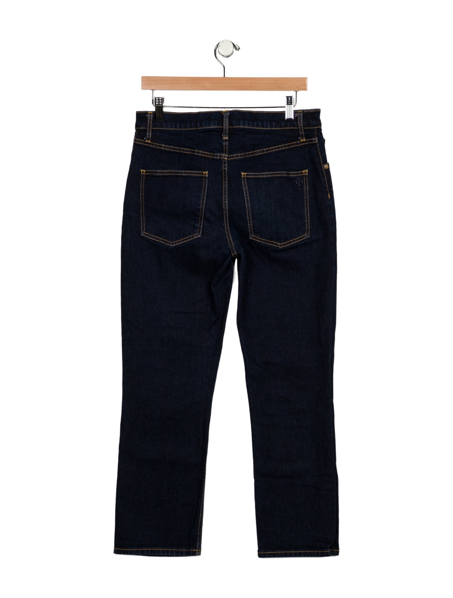 Tory Burch Mid-Rise Straight Leg Jeans