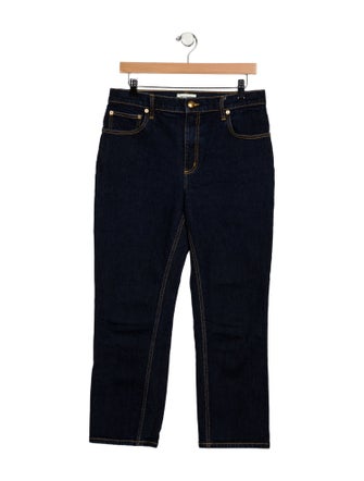 Tory Burch Mid-Rise Straight Leg Jeans