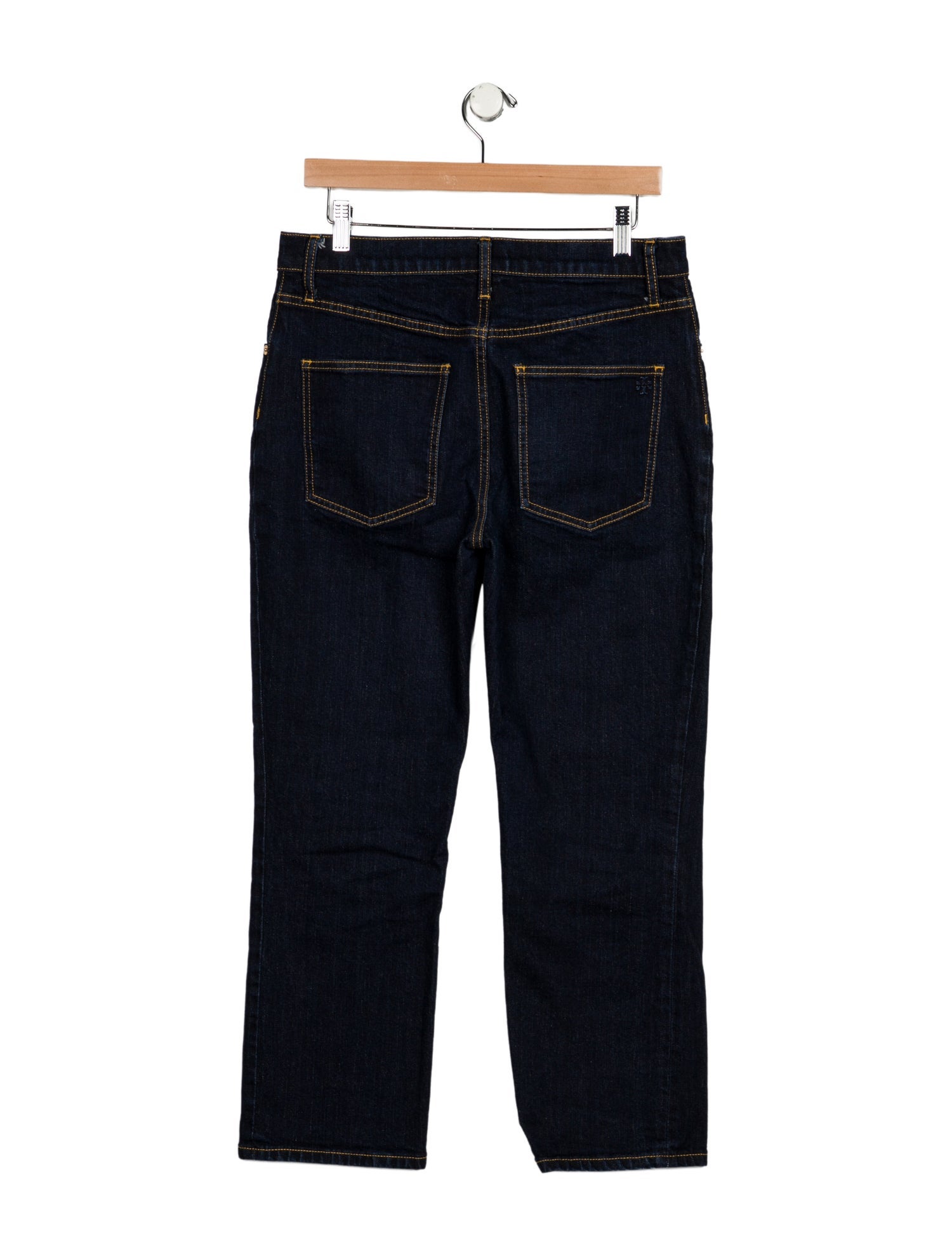 Tory Burch Mid-Rise Straight Leg Jeans
