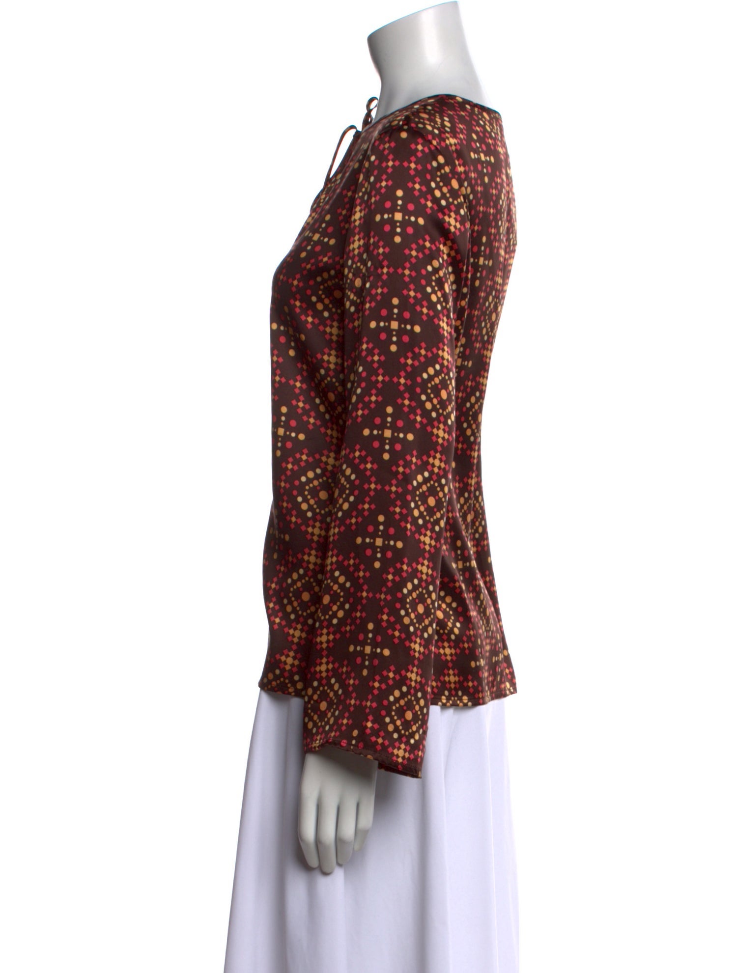 Tory Burch Printed Tie Neck Blouse