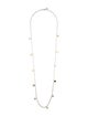 Tory Burch Two -Tone Logo Charm Rosary Necklace