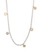 Tory Burch Two -Tone Logo Charm Rosary Necklace