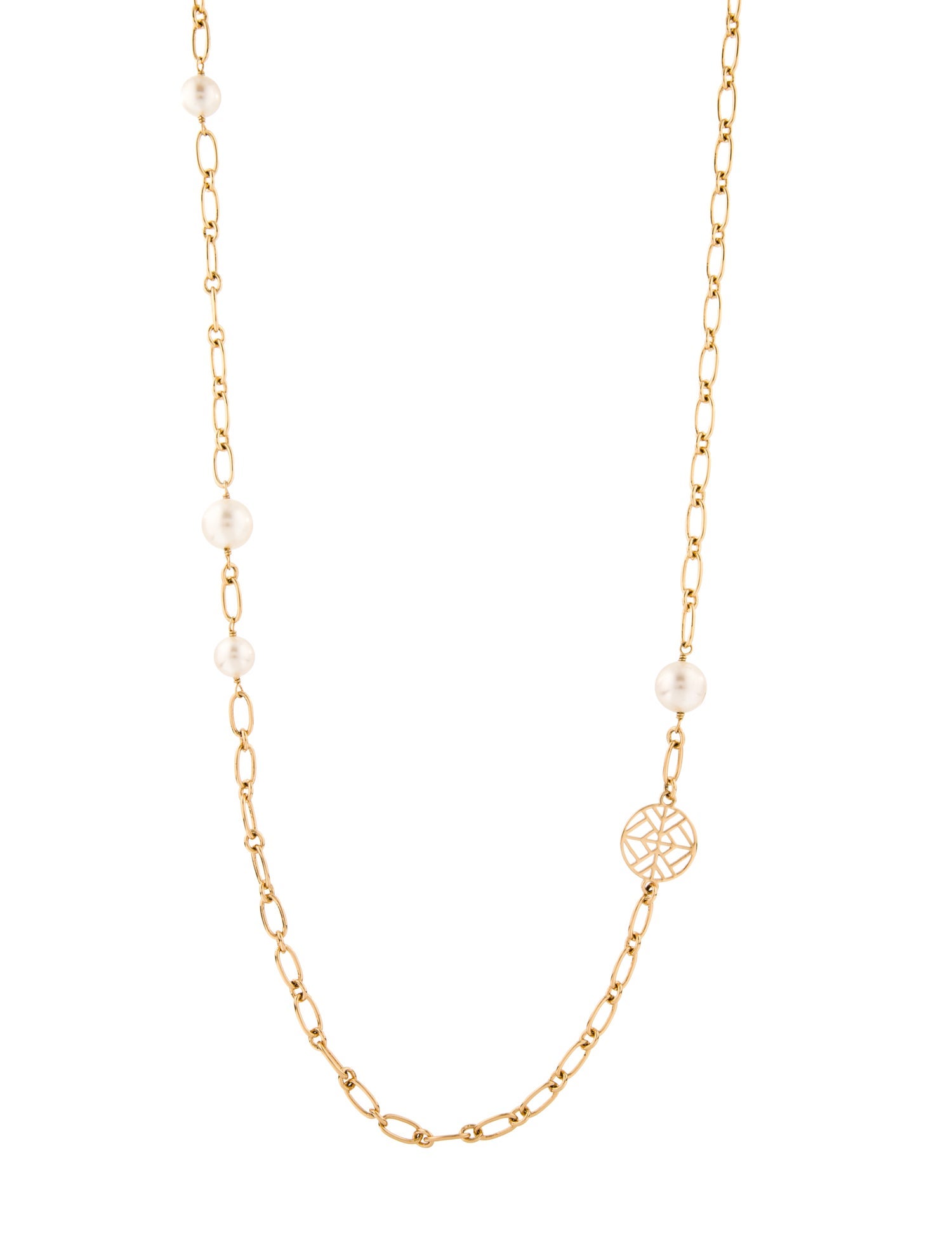 Tory Burch Faux Pearl Station Necklace