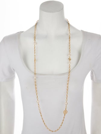 Tory Burch Faux Pearl Station Necklace