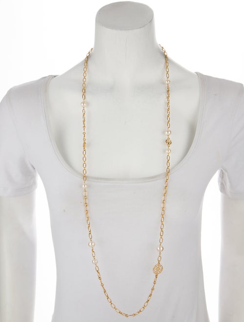 Tory Burch Faux Pearl Station Necklace