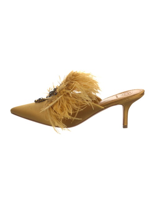 Tory Burch Satin Crystal Embellishments Mules