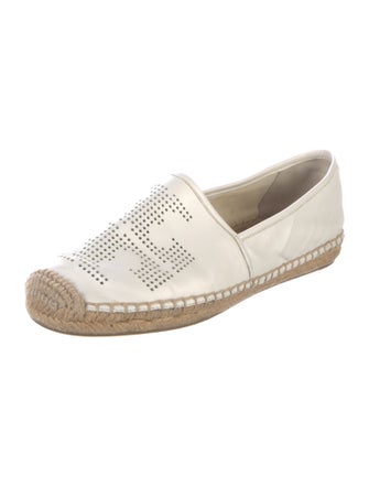 Tory Burch Leather Lasercut Accents Espadrilles