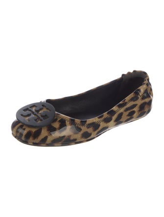 Tory Burch Patent Leather Animal Print Flats