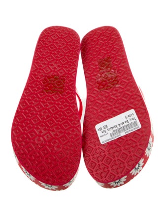 Tory Burch Rubber Floral Print Flip Flops