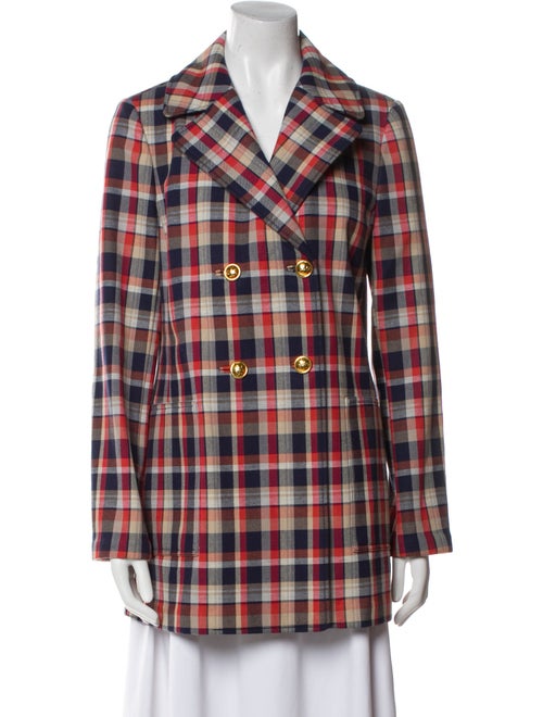 Tory Burch Plaid Print Peacoat