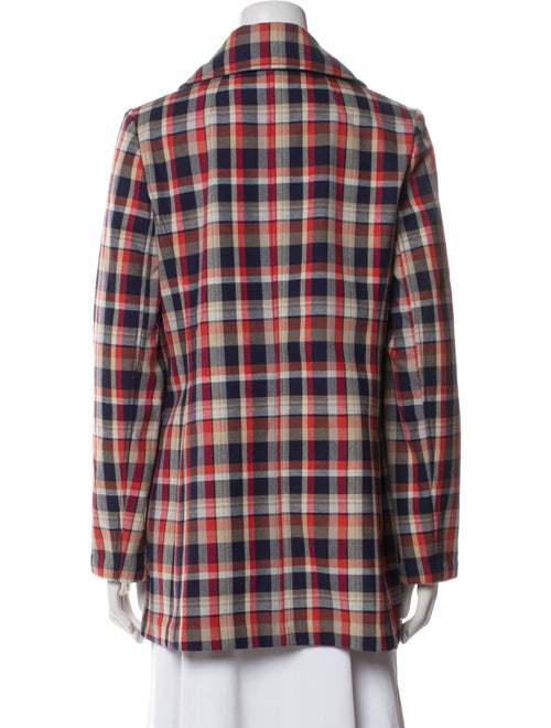 Tory Burch Plaid Print Peacoat