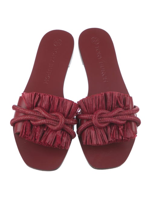 Tory Burch Leather Braided Accents Slides
