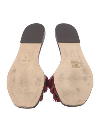 Tory Burch Leather Braided Accents Slides