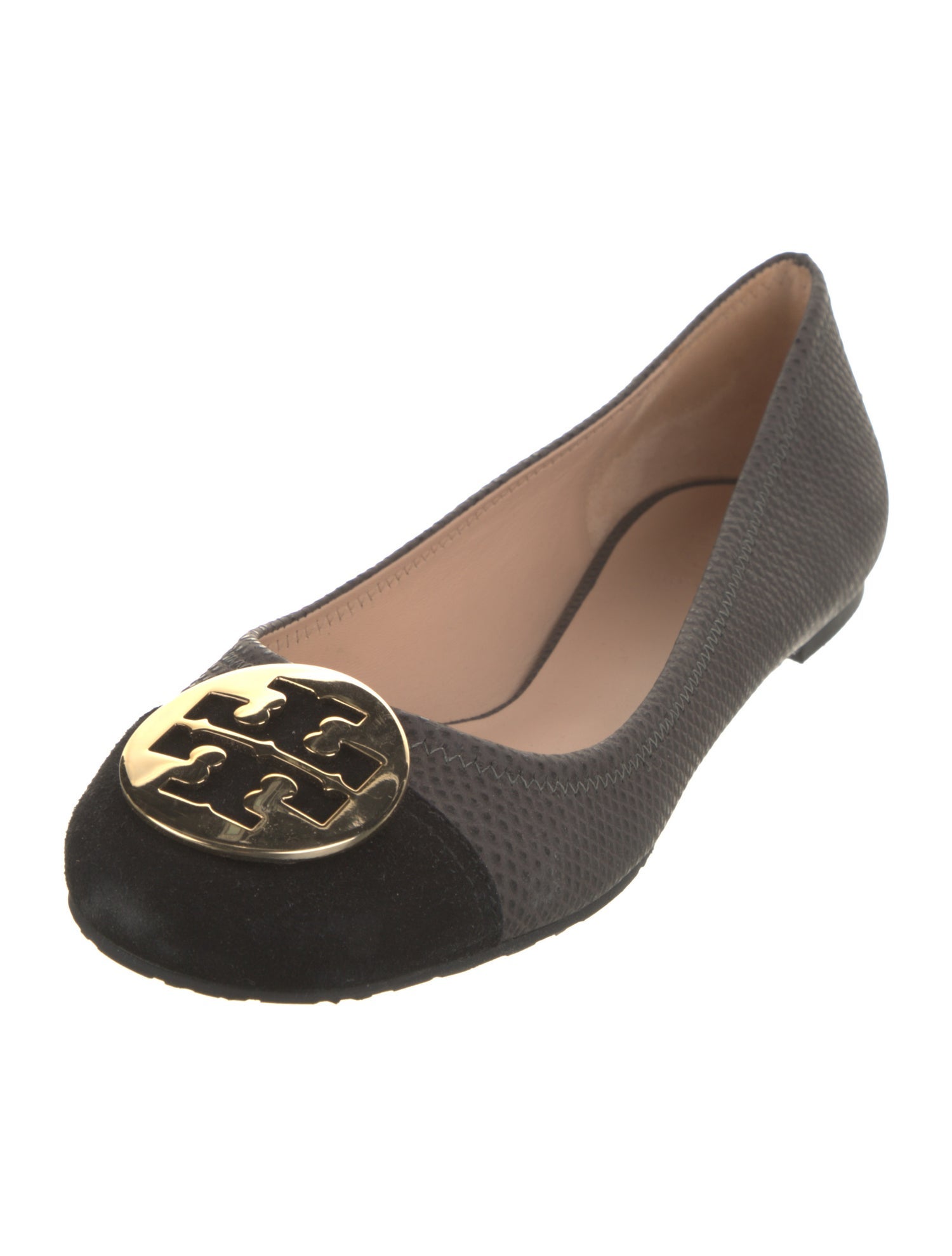 Tory Burch Leather Colorblock Pattern Ballet Flats