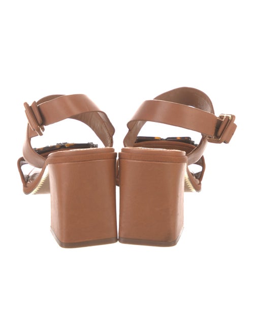 Tory Burch Leather Crystal Embellishments Slingback Sandals