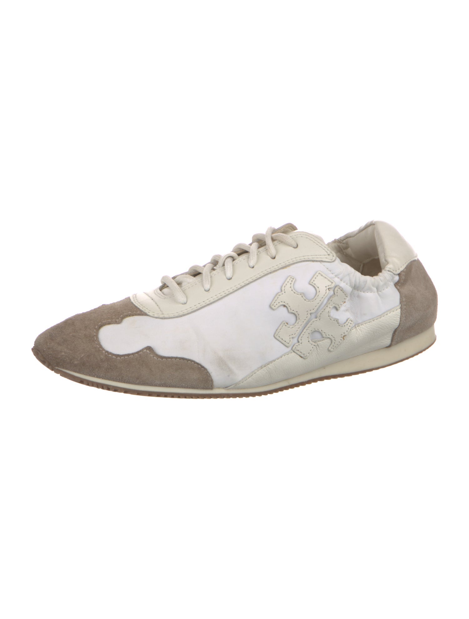 Tory Burch Leather Colorblock Pattern Sneakers