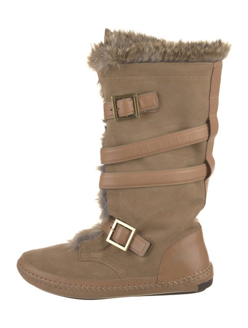 Tory Burch Suede Whipstitch Trim Boots