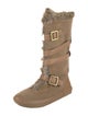 Tory Burch Suede Whipstitch Trim Boots