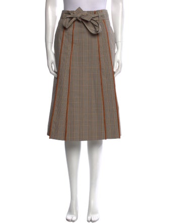 Tory Burch Plaid Print Knee-Length Skirt
