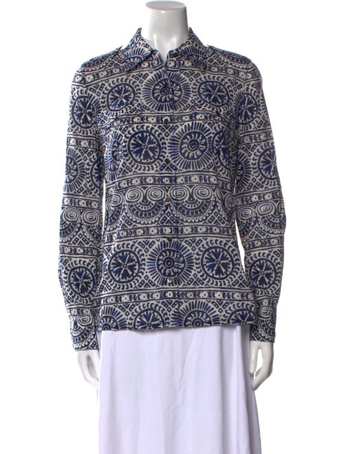Tory Burch Printed Long Sleeve Blouse