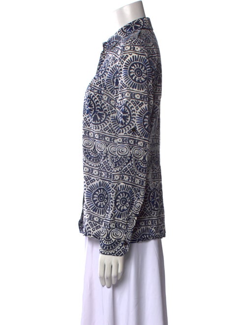 Tory Burch Printed Long Sleeve Blouse