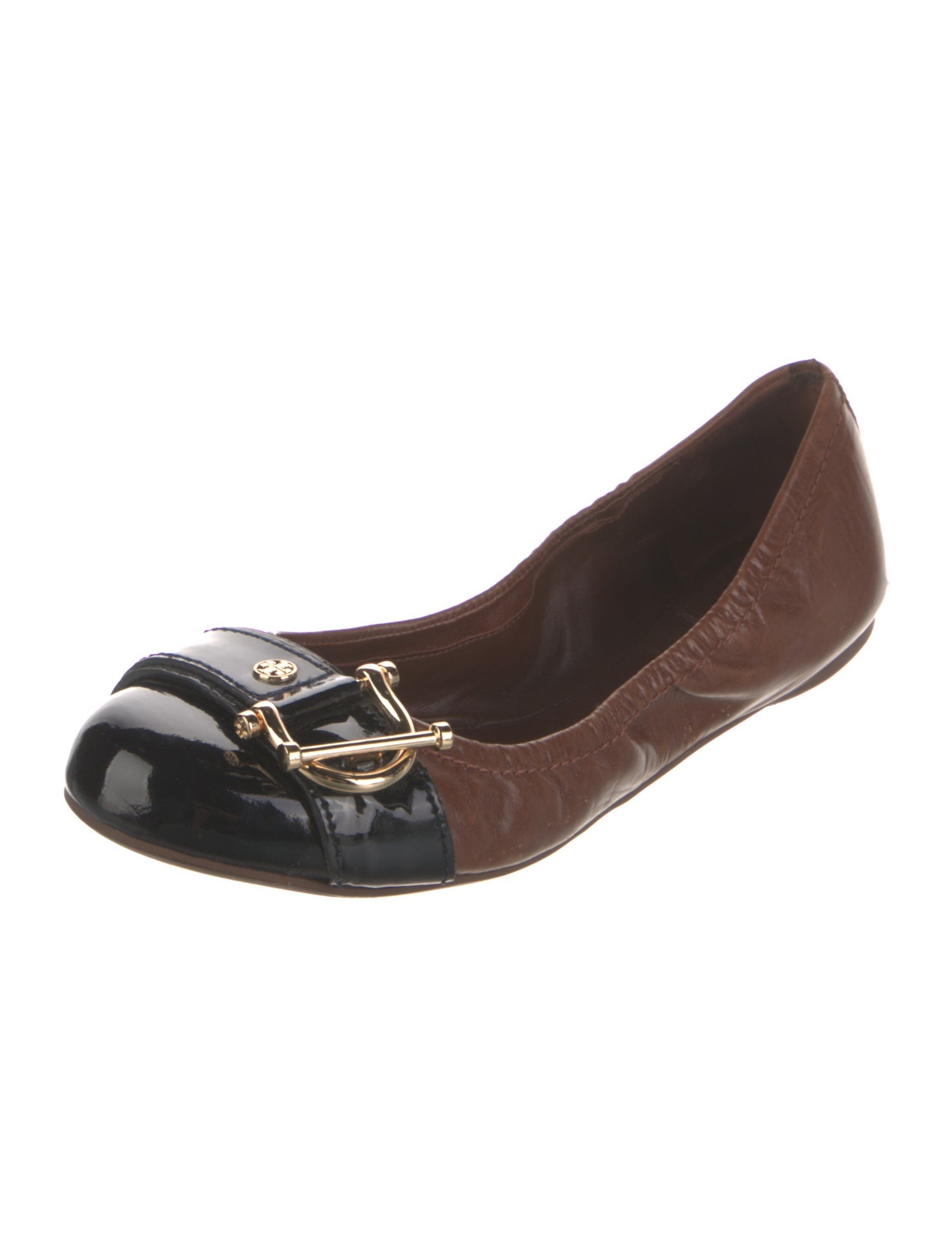 Tory Burch Leather Colorblock Pattern Ballet Flats