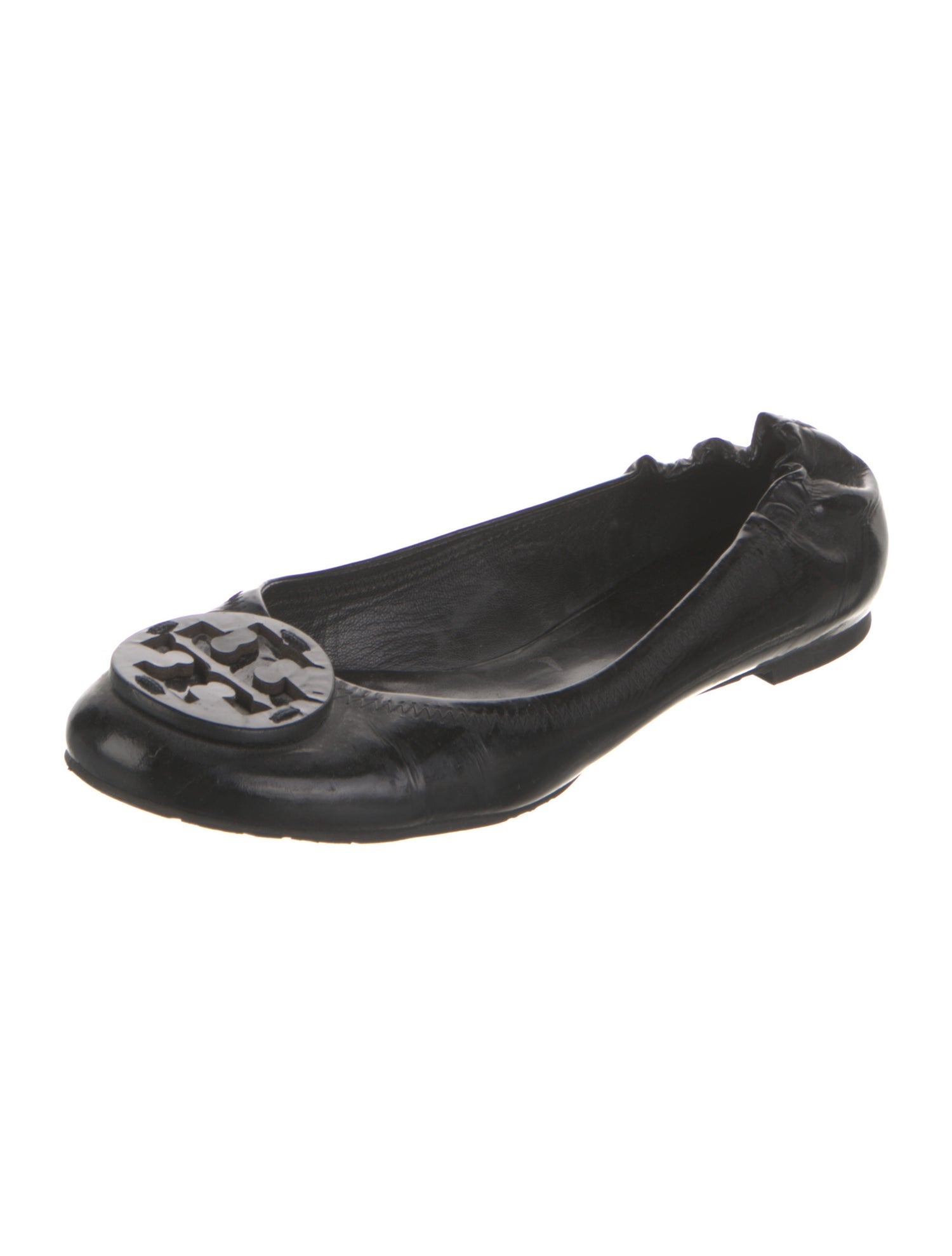 Tory Burch Signature Logo Leather Ballet Flats