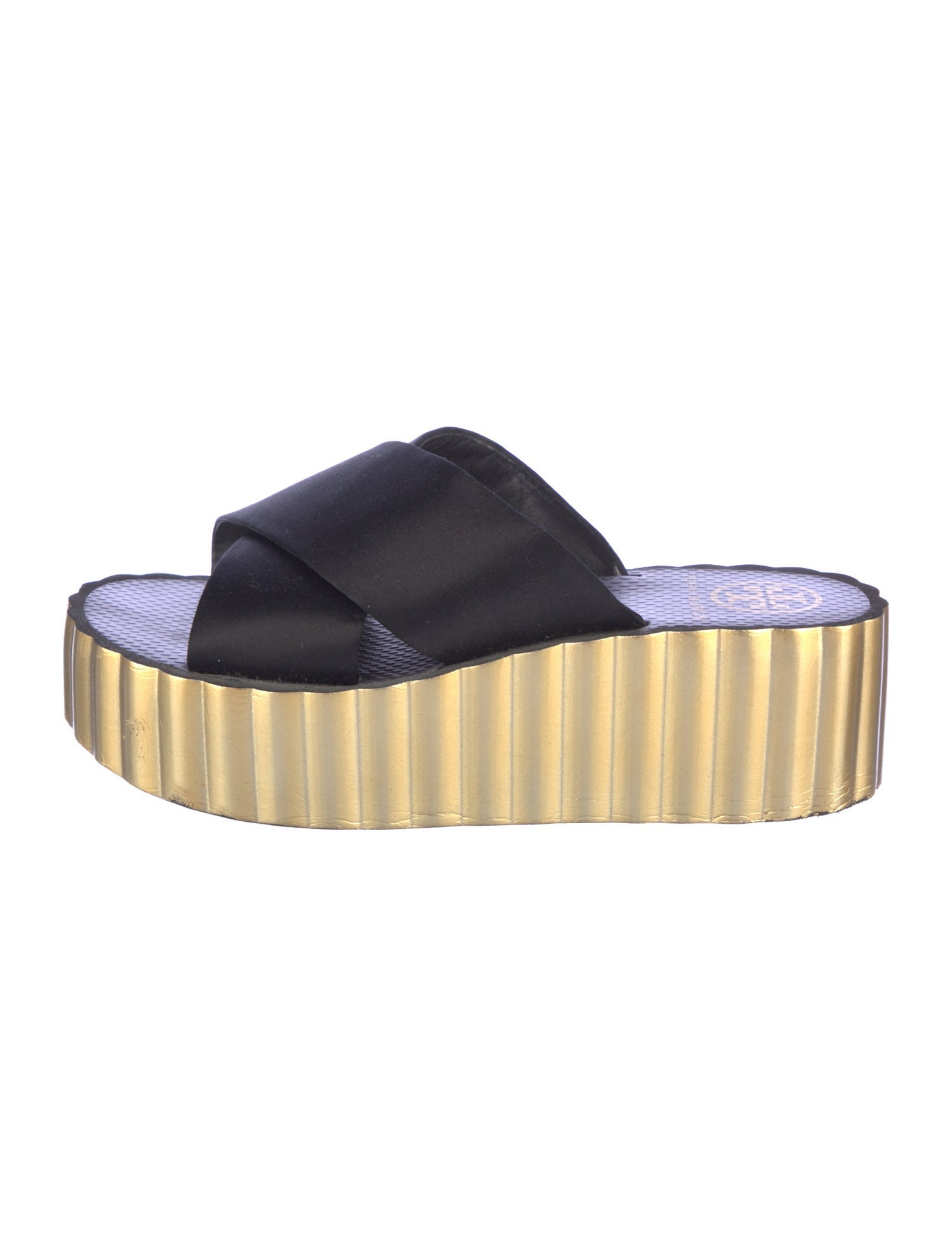 Tory Burch Satin Colorblock Pattern Slides
