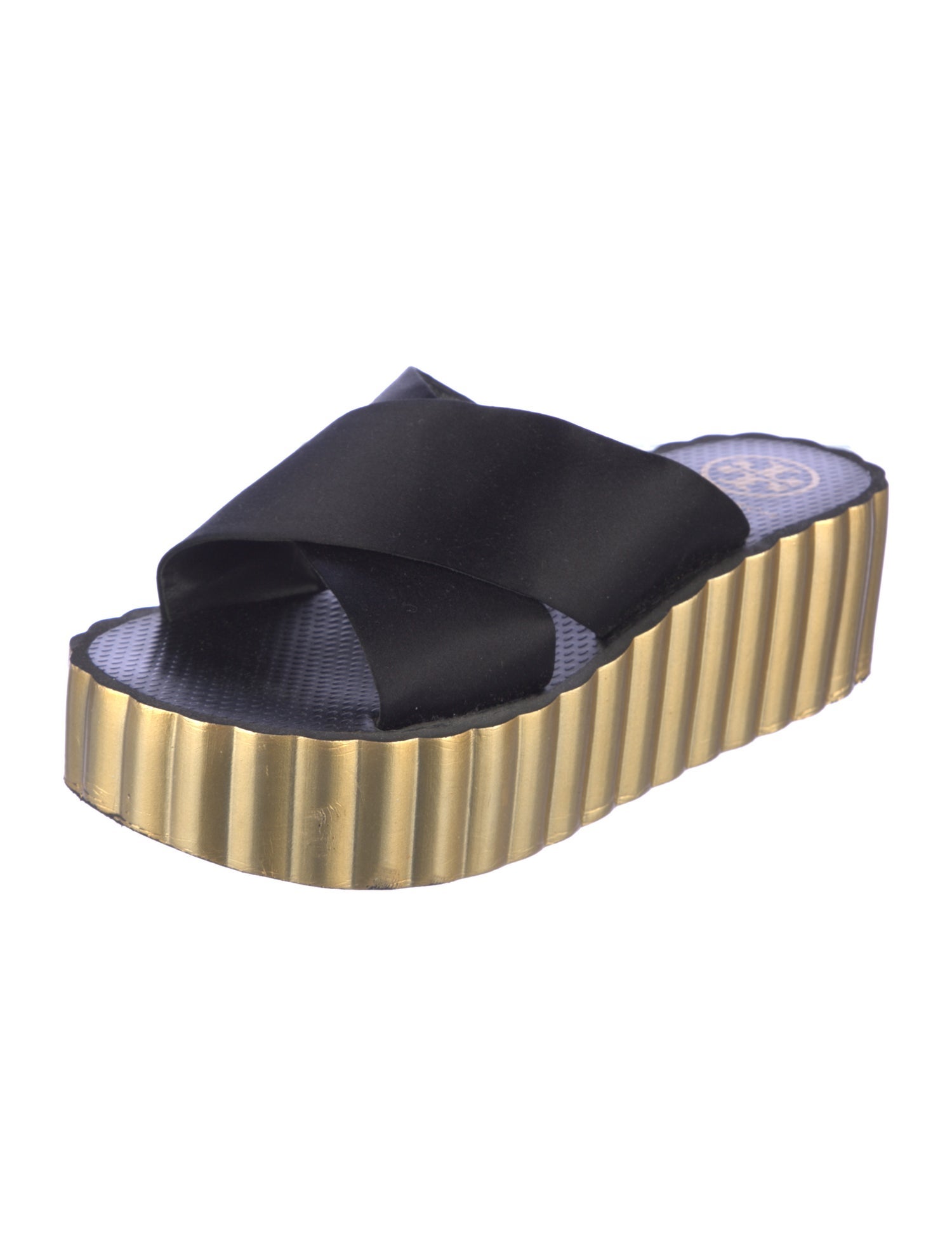 Tory Burch Satin Colorblock Pattern Slides