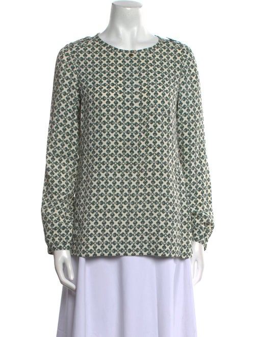 Tory Burch Printed Crew Neck Blouse
