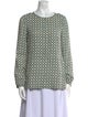 Tory Burch Printed Crew Neck Blouse