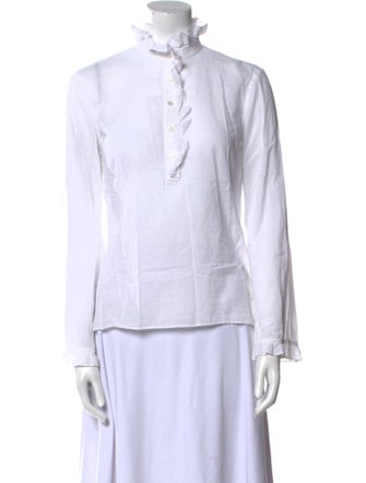 Tory Burch Mock Neck Long Sleeve Blouse